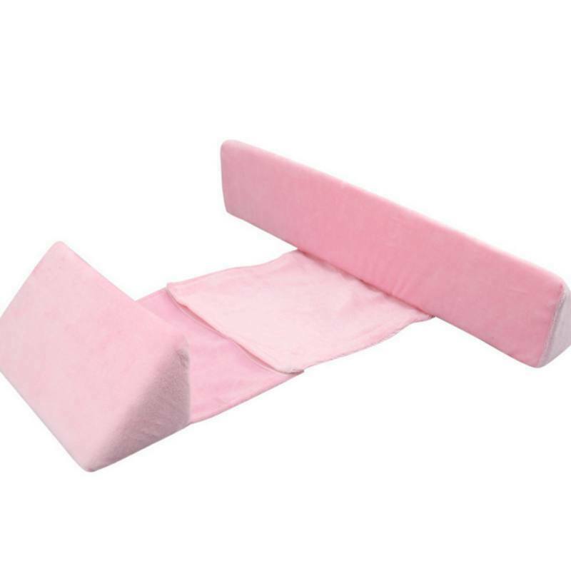 Baby Slaap Pilow Zachte Fluwelen Memory Foam Kussen Comfy Pasgeboren Antiroll Kussens: Roze