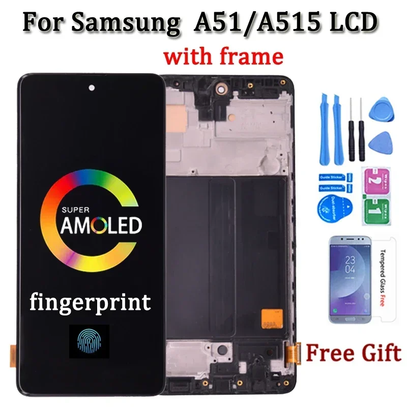 Super AMOLED Display Voor Samsung A51 LCD A515 A515F/DS A515FD A515 Lcd Touch Screen Vervanging A515F display