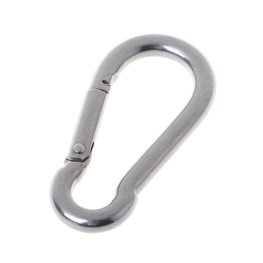 304 Stainless Steel Spring Carabiner Snap Hook Keychain Quick Link Lock Buckle: 7