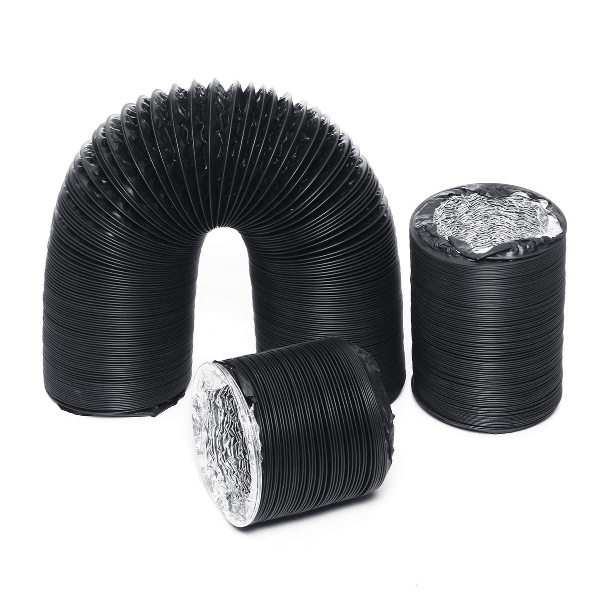150mm 1.5/3/6m Flexible double Aluminium Foil Ducting Hose for Inline Duct Fan Ventilator Ventilation Tube Air Exhaust Extractor