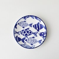 Serie con marino azul, vajilla con bajo vidriado de peces de la Marina, plato occidental, juego de cuencos de arroz de cerámica: 6 Inch Plate 14.5cm