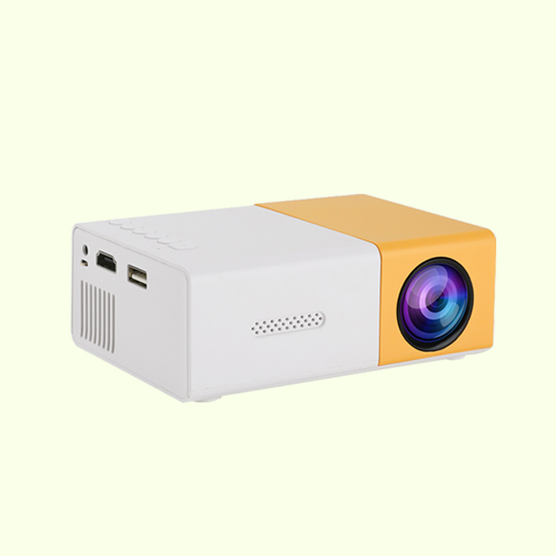 Projector for Home Use 4K Ultra HD Mobile Phone Wall Projection, Dormitory, Bedroom, Living Room, Home Cinema Projector: Bright Yellow / UK Plug