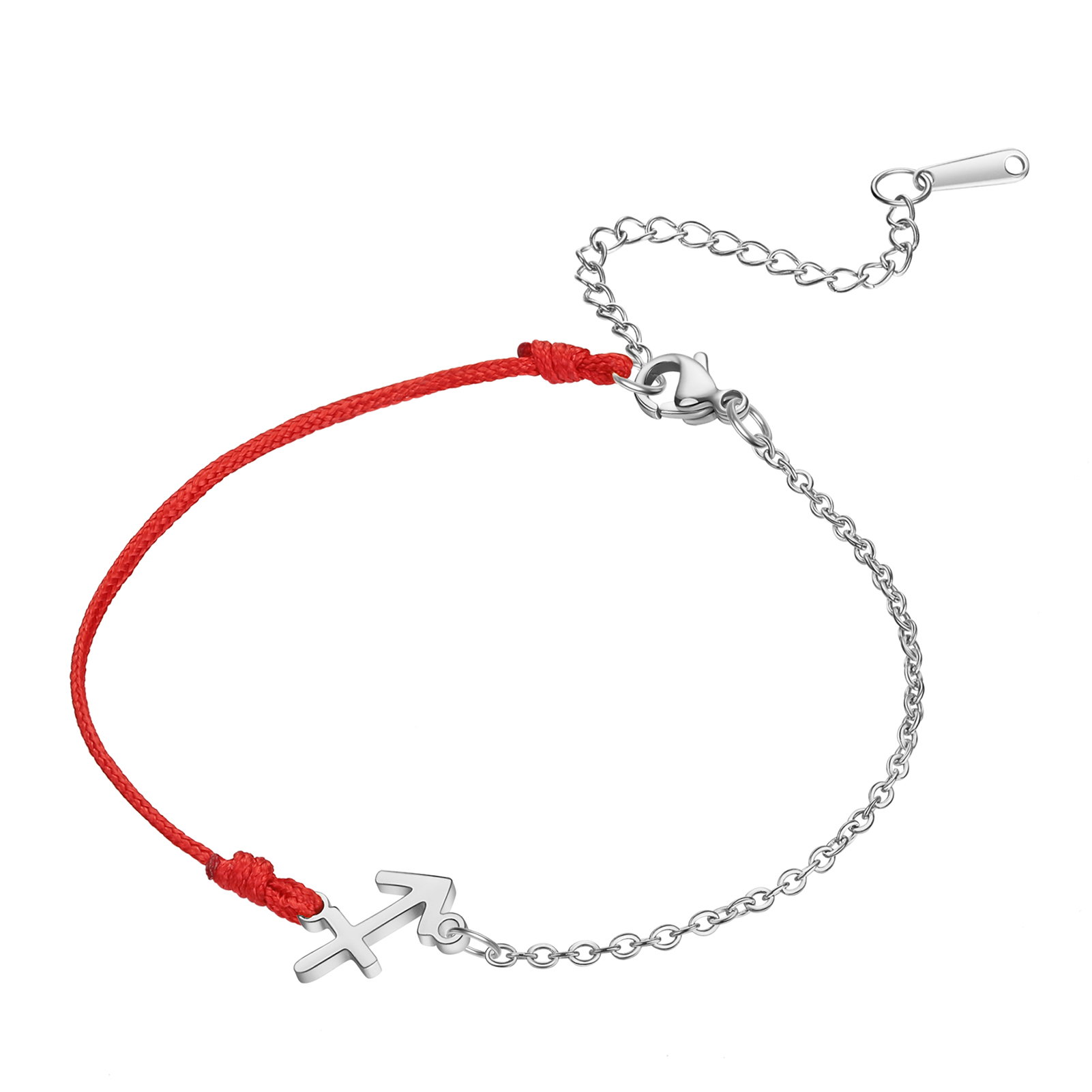 Zodiac Armband Rvs Hanger Armband Rope Chain Verstelbare Armband Voor Vrouwen Sieraden Bruidsmeisje