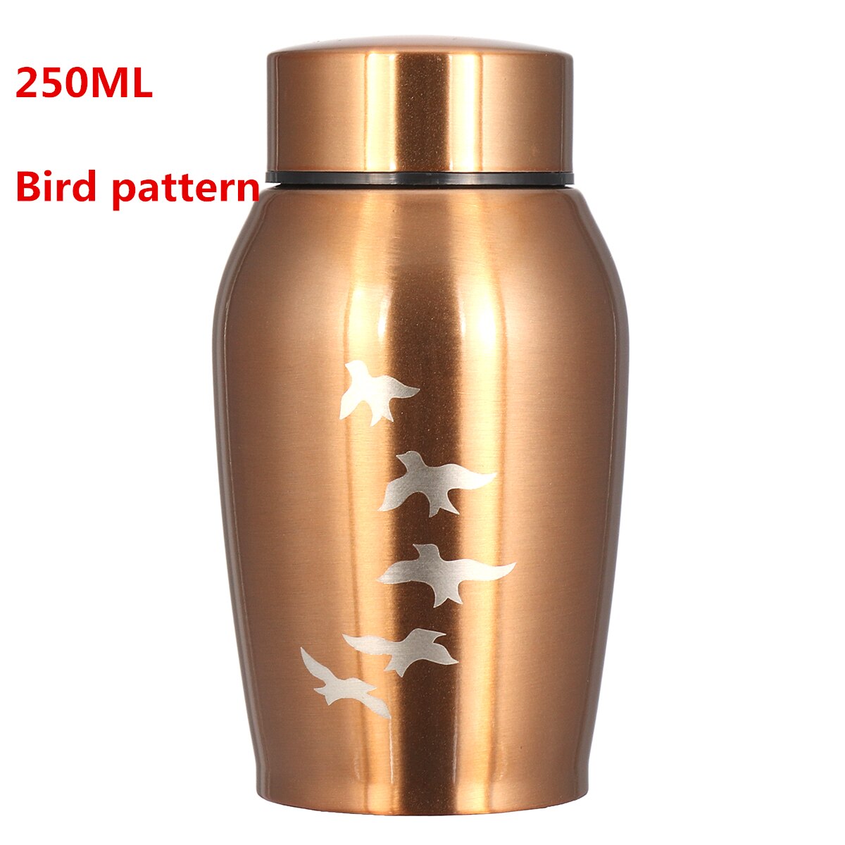 Gold/Black Stainless steel Urns Pets Dog Cat Birds Mouse Cremation Ashes Urn Keepsake Casket Columbarium Pets Memorials: 250ML Bird3