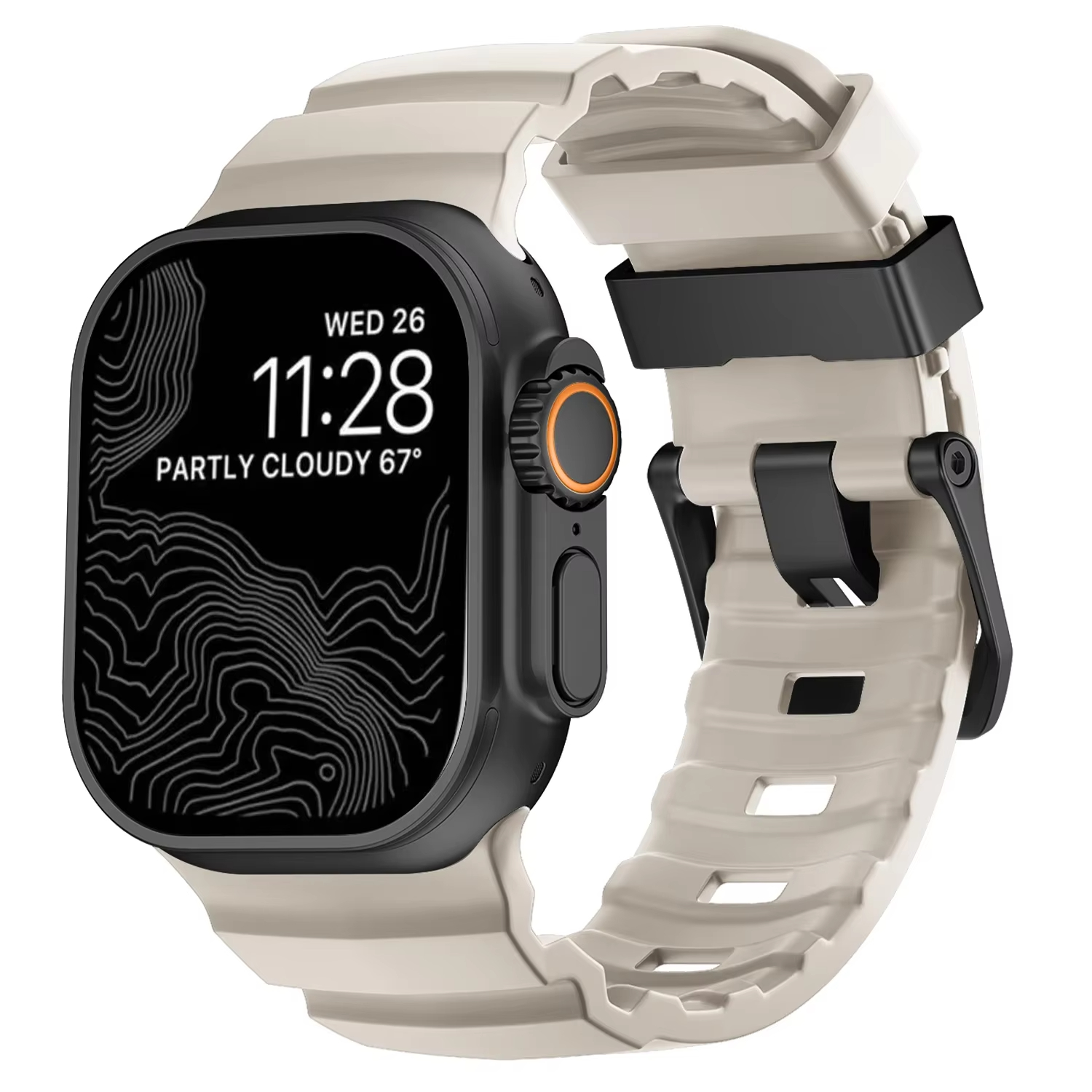 Silikonerem til apple watch ultra 2 band 49mm bælte correa sport armbånd iwatch serie 987653 se 10 46mm 42mm 44mm 45mm remme: Lilla grøn