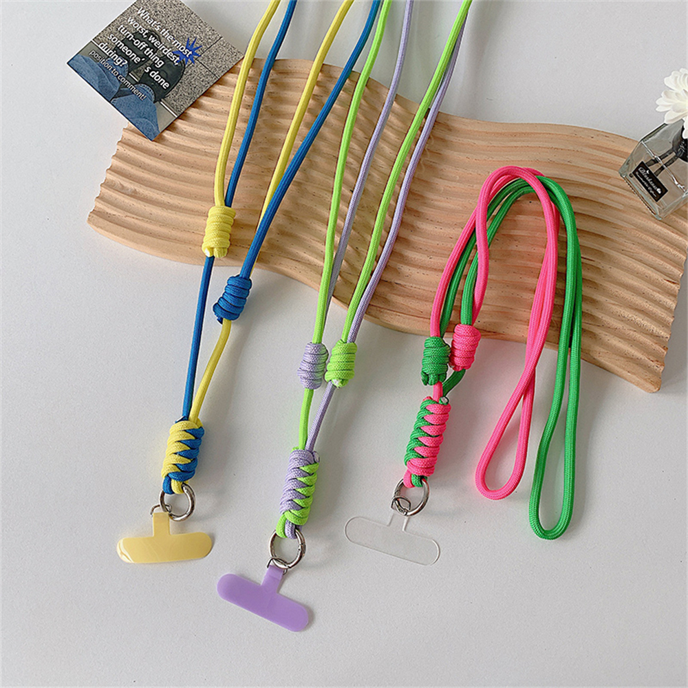 Cute Mobile Phone Straps Crossbody Rope Contrast Color Lanyard with Door Credencial Upgrade Strips Convenient Telephone Chain