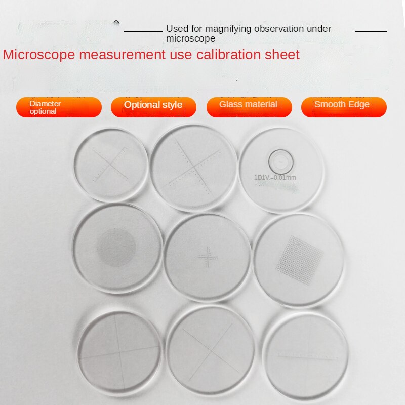 Microscope micrometer calibration sheet Scale measuring rule 0.05mm calibration glass sheet 0.1mm calibration reticle