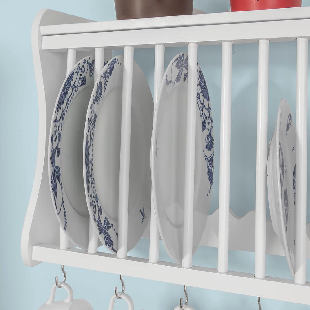 Sobuy®FRG275-W, Wandmontage Keuken Plaat Cup Rack, Keuken Opslag Rack Plank