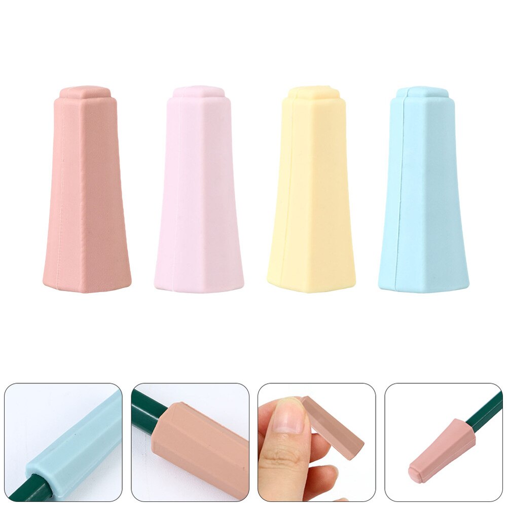 8Pcs Durable Pencil Caps Pencil Protective Cover Pencil Lid Stationery Supplies