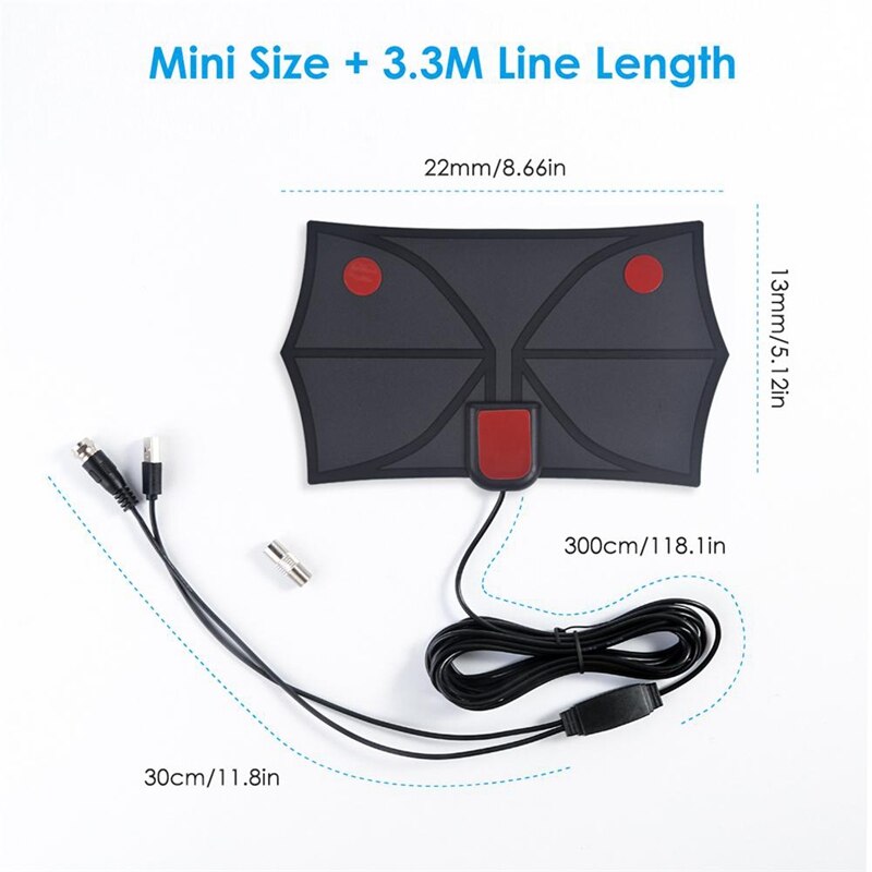 980 Miles Range Antenna TV Digital HD 4K Antena Digital Indoor HDTV 1080P with Amplifier Signal Booster TV