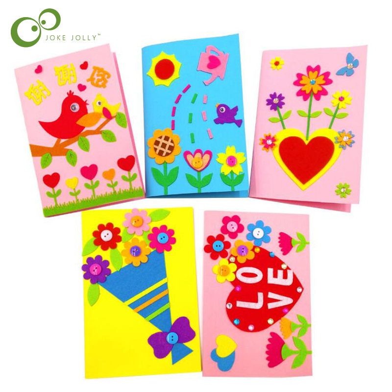 Children Cartoon DIY Sticker Toys Non-Woven Felt Collage Cute DIY Greeting Card Craft Decoration Stickers Educational GYH