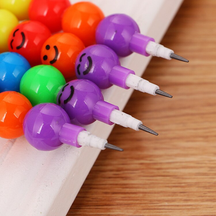 7 Kleur Kleurpotloden Cartoon Smiley Gezicht Uitdrukking Snoep Kalebas Pen Kinderen Studenten Schilderen Briefpapier School Kantoorbenodigdheden