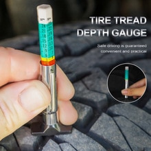 Car Truck Tire Tread Gauge Portable Tyre Depth Tester Color Coded Metric Gauge Measurement