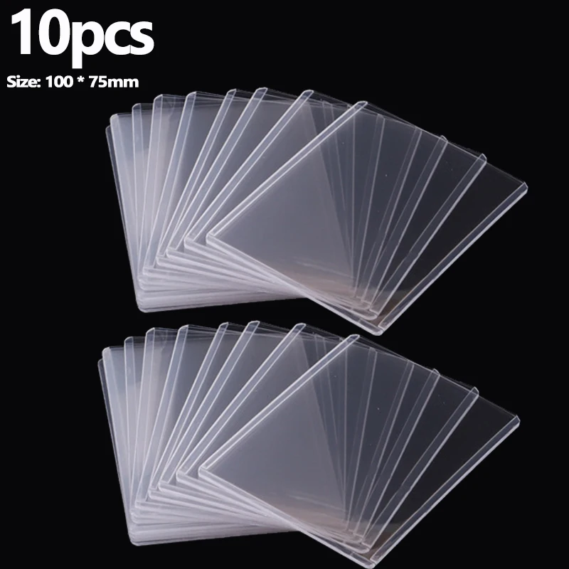 Fundas transparentes para tarjetas de juego, Protector exterior para tarjetas, fundas para carpetas de postales comerciales para tarjetas deportivas, para niños, 1-20 piezas: Azul oscuro