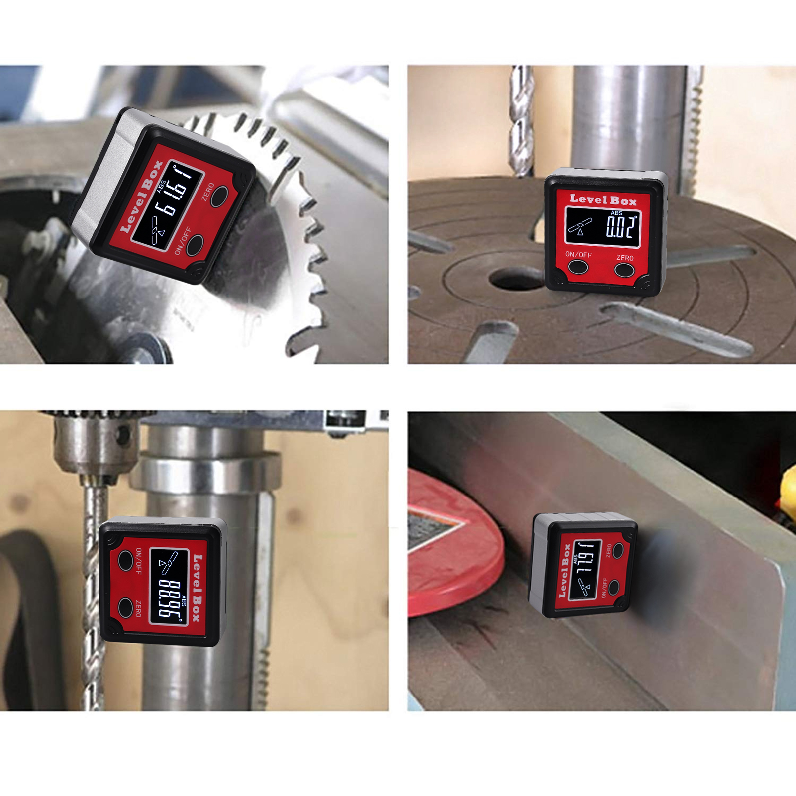 Neoteck Magnetic Spirit Level Digital Angle Gauge Protractor Inclinometer Bevel Box LCD Backlight Display 0.05 Degree Resolution