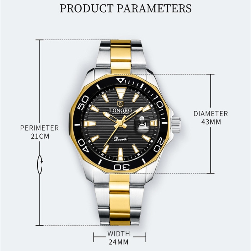 LONGBO Quarz Uhren Männer Beliebte Sport Armbanduhren Geschäft Edelstahl Wasserdichte Uhr Relogio Masculino