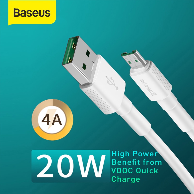 Baseus 4A USB Cable Dash Charging Cable USB For Micro Cable For VOOC Quick Charging Cable For OPPO R15 R11S Plus A77 Data Cable