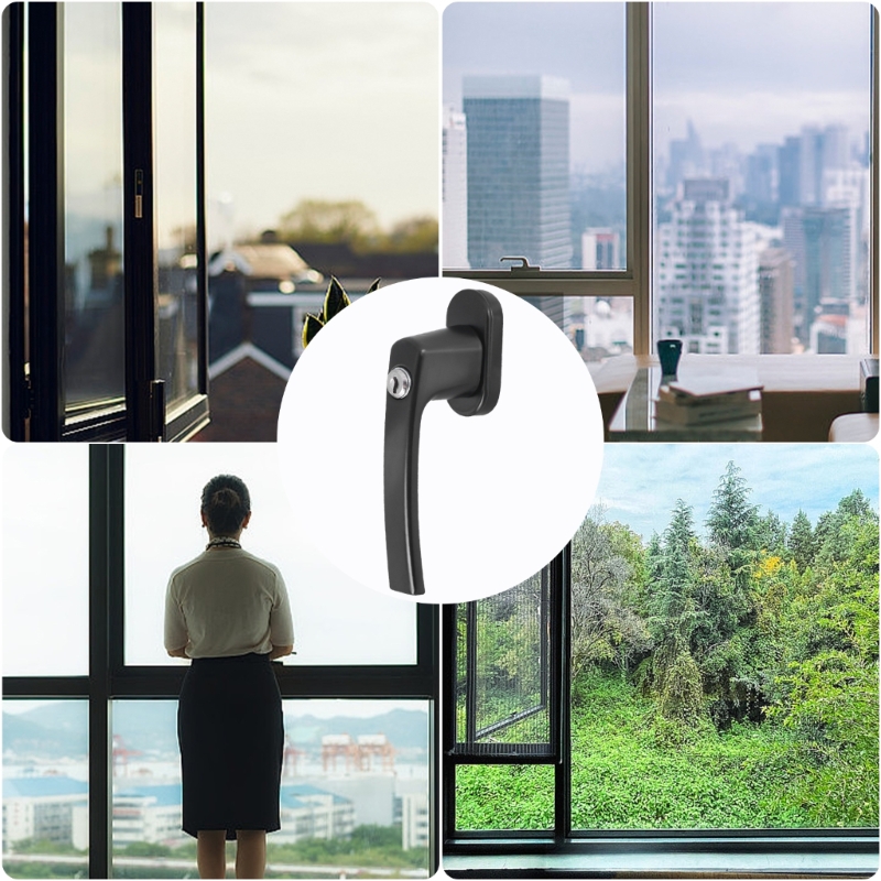 Lockable Window Handle With Key & Screws Shed Door Handle Lock Stainless Steel Lockable Replacement Handle Enduring