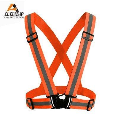 Reflective harness night cycling reflective clothing,adjustable reflective vest reflective elastic band bicycle riding equipment: Fluorescent Orange