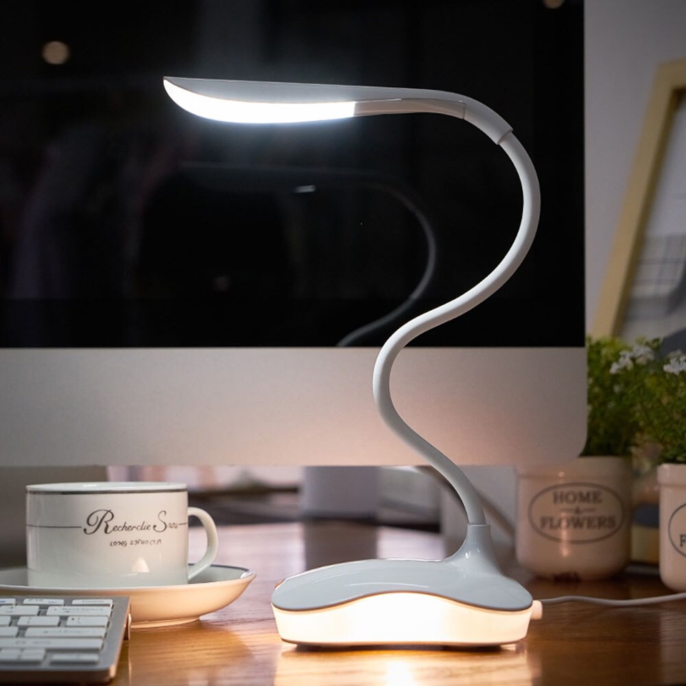Woodpow kløver ledet bordlampe usb genopladelig 3 niveau touch dæmpbar bordlampe undersøgelse læsning bog lys til soveværelse nat lys: Varmt lys