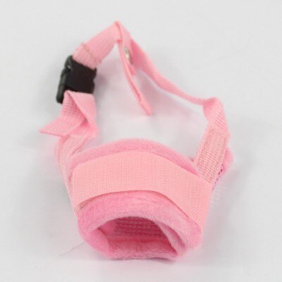 Mascarilla ajustable para mascotas, máscara para ladrar y morder, suave, para el cuidado de la boca, Anti-Parada de masticar, para perros pequeños y grandes: Rosa / M 14-20cm