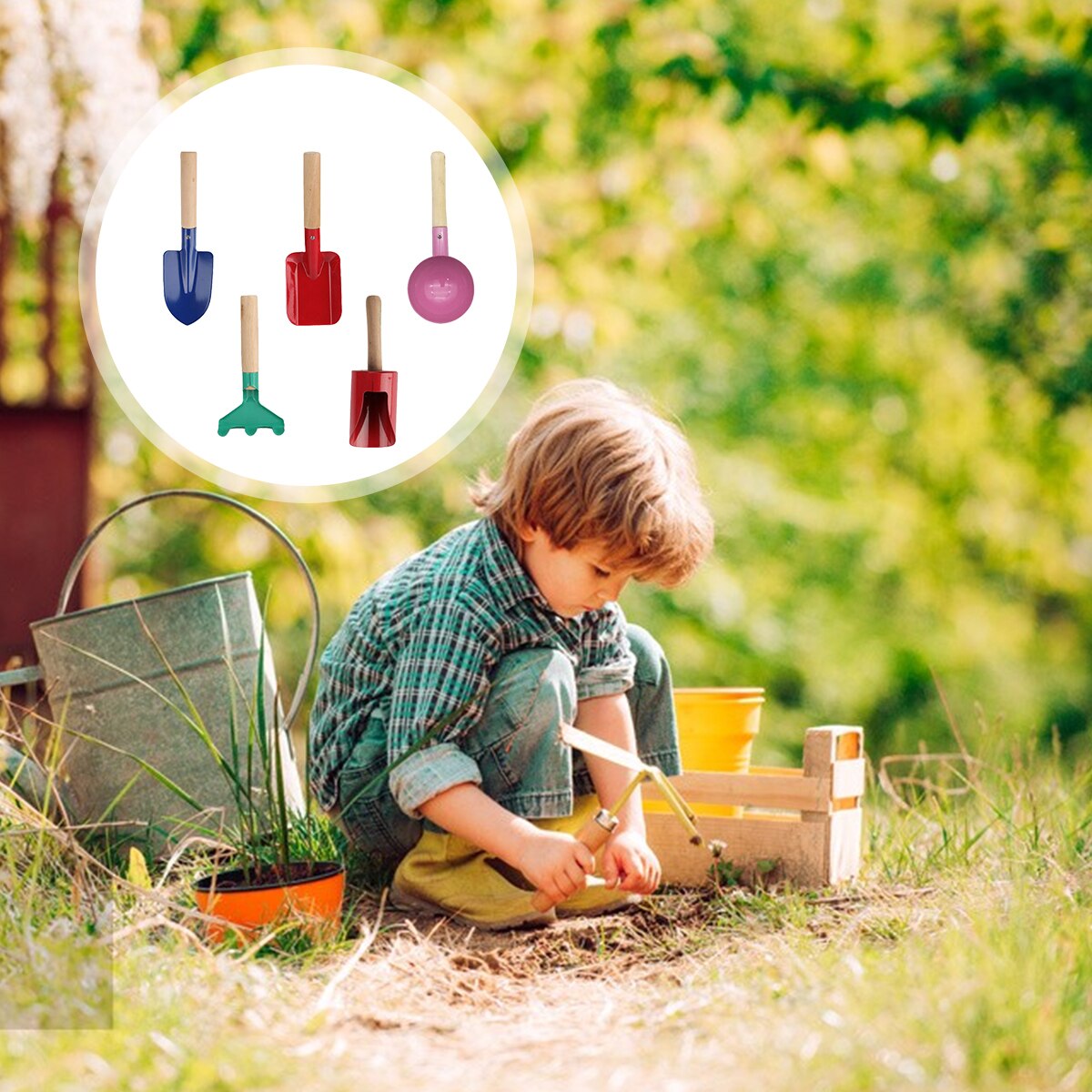 1 Set Kids Gardening Tools Kids Garden Tools Shovel Wooden Handle Kid Garden Tool