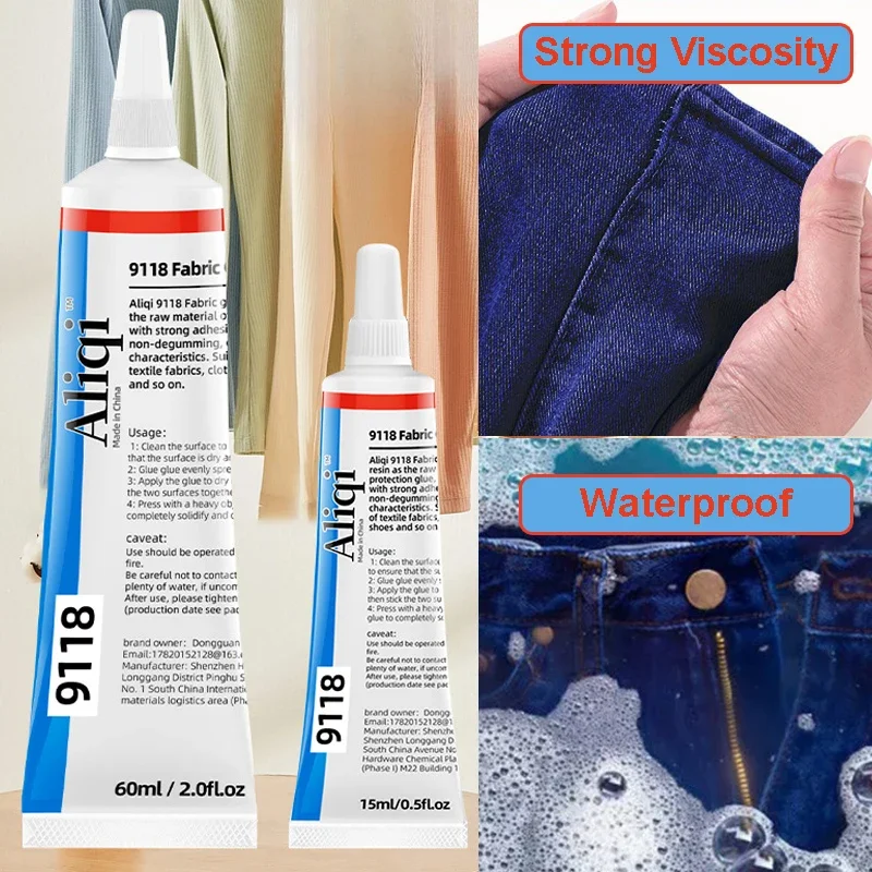 15/60ml stærke tekstillimer, transparent, hurtigttørrende tekstillim, multifunktionel, vandtæt tekstillim, sylim, reparationsværktøj