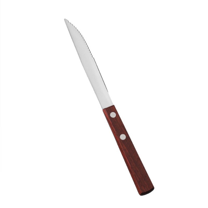 Stainless Steel Dinner Set Wooden Handle Western Cutlery Retro Hotel Steak Cutlery Set Kitchen Knives Household Goods Kitchen.8z: 1