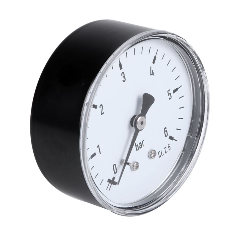 Metal 1/4"NPT 2.3" Face 6 Bar Water Mini Dial Air Compressor Meter Hydraulic Pressure Gauge Manometer Pressure Tester Back Mount