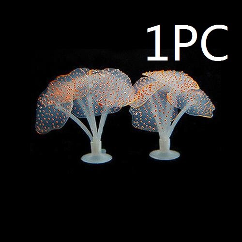 1PC meduse fluorescenti artificiali acquario pesce carro armato decorazione corallo piante acquatiche abbellimento sei bellissimi colori: arancia 1pezzi