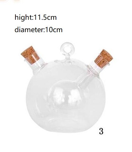 de doble capa botella de vidrio con especias de Oliva de vidrio frasco de aceite de botella de vinagre de olla dispensador de salsas decorar herramientas de cocina: A-Round ball