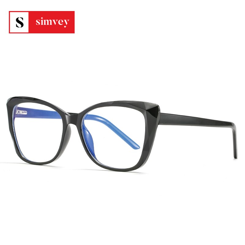 ¡Novedad de ! Gafas de ordenador Simvey con filtro de luz azul, lentes transparentes TR90, gafas de protección de luz azul grandes para mujer, gafas antiazules de gran tamaño