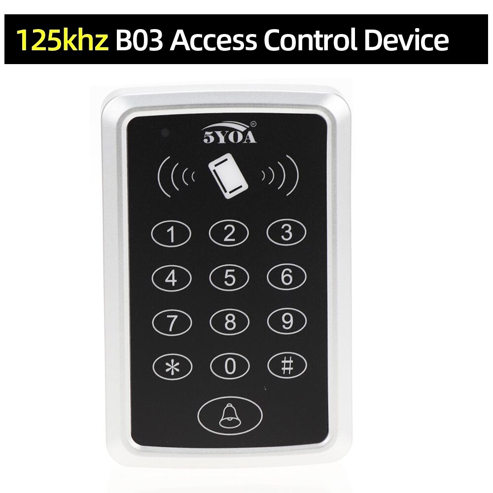 125KHz RFID Access Control Keypad EM Card Reader Door Access Control System Door Lock Opener Keyboard System: 125khz ID B03 ONLY