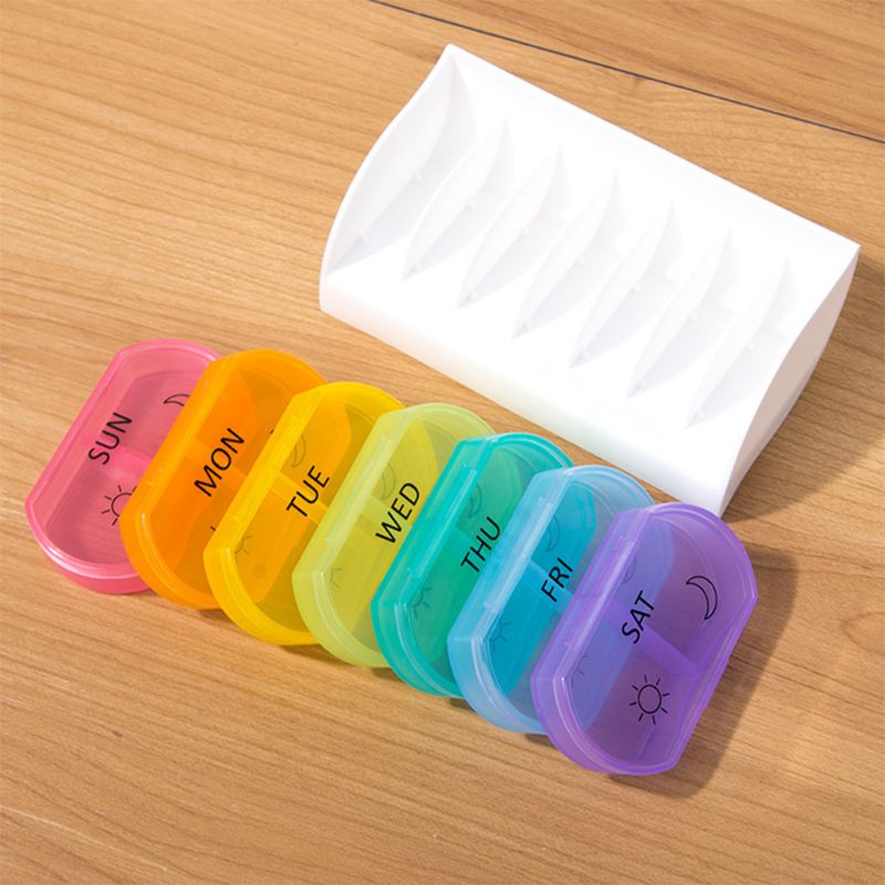 14 gitre ugentlig opbevaring pille 7 dage medicin bakke vitamin tablet taske boks organisator