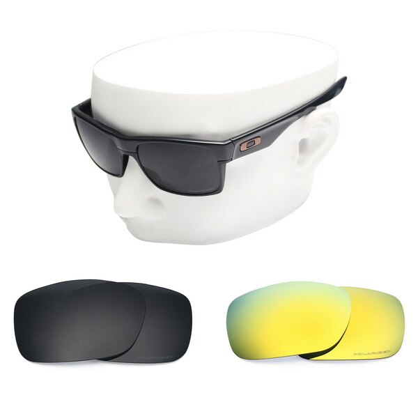 OOWLIT Anti-Scratch Ersatz Linsen für-Oakley TwoFace OO9189 Geätzt Polarisierte Sonnenbrille: Black and Gold