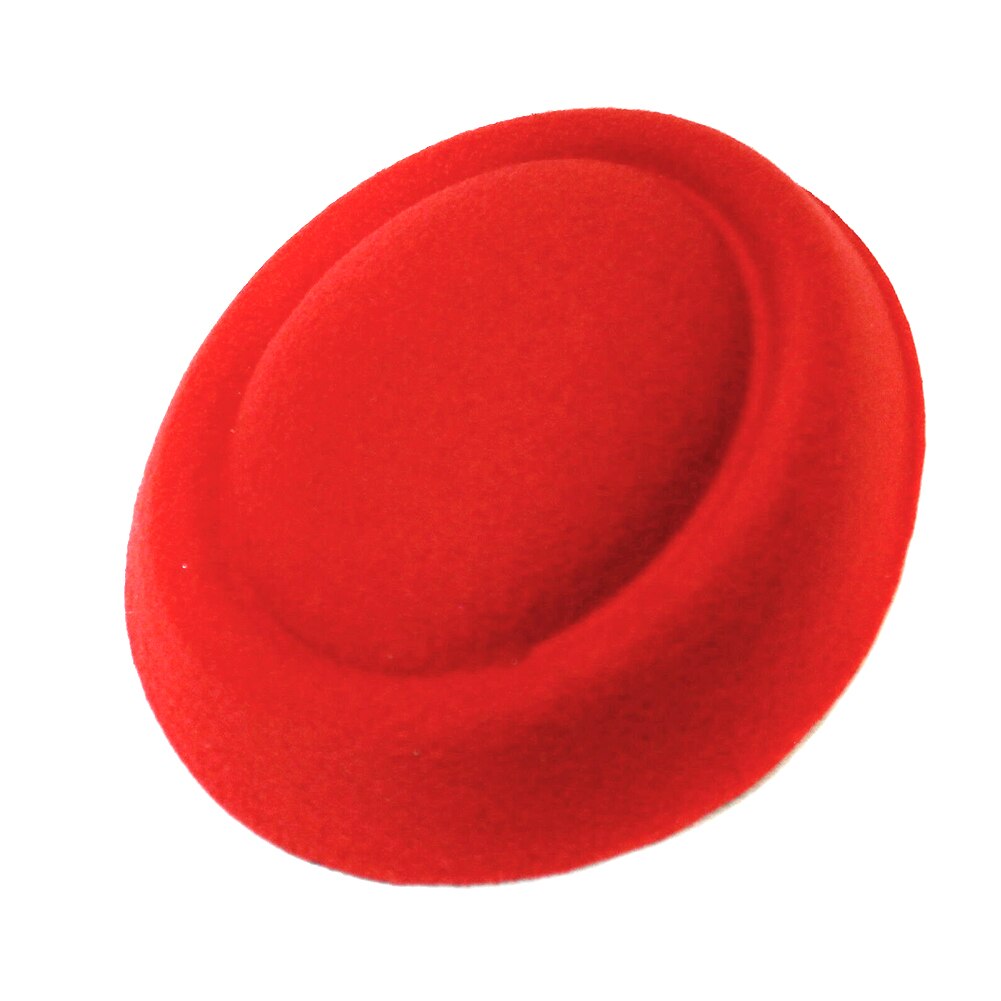 Mini accesorios para el cabello de fieltro para mujer, accesorios para el cabello de artesanía artesanal, boina con pastillero, tocado Retro: Rojo