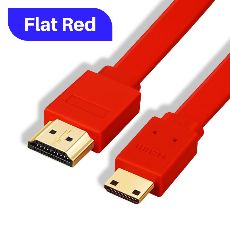 Lungfish Flat Mini cavo compatibile HDMI 4K 3D 1080P ad alta velocità per monitor per videocamera proiettore notebook TV: flat red / 3m