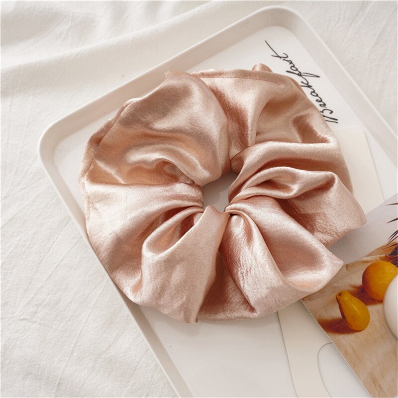 Cintas para el pelo de gran tamaño para mujer, Scrunchies de seda satinada lisa, bandas de goma para el cabello bandas elásticas para pelo, accesorios, coletero: 3