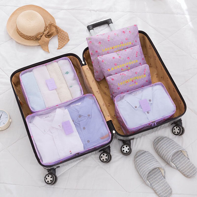 6/ PCS Travel Storage Bag Clothes Tidy Organizer Suitcase Pouch Travel Bag Case Shoes Packing Cube Bag luggage bag