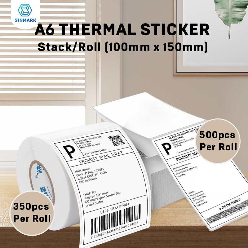 500/350 Blatt 4"x6" Thermo-Etikettenpapier 100x150mm selbstklebende Aufkleber für Thermo-Versandetiketten DHL UPS äußern Barcode-Etikett