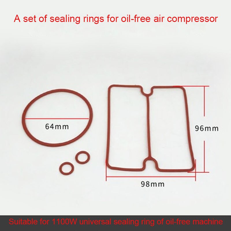 3Pcs Olie-Gratis Machine Luchtpomp Zuigerveer Compressor Accessoires Cilinder Staal Mouw Rubber Kom Ring: O