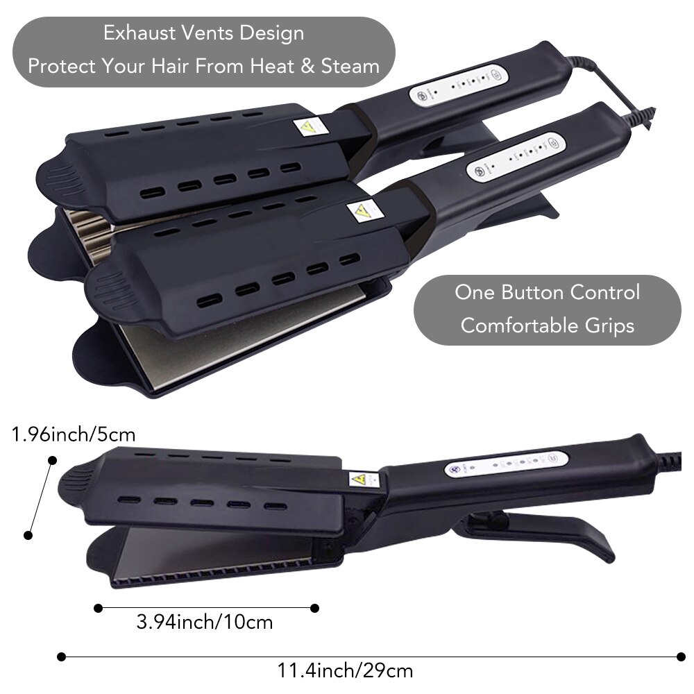 Steam Hair Straightener Temperature Adjustment Ceramic Tourmaline Ionic Flat Corrugation for Hair Curling Automatic Hair Curler