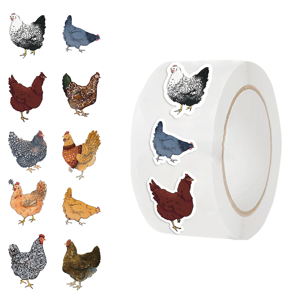 500 Stück Huhn, Henne, Tiere, Rollenaufkleber für Wasserflaschen, Laptop, Kühlschrank, Gepäck, Computer, Karikatur, lustige Aufkleber: Ursprünglich Titel