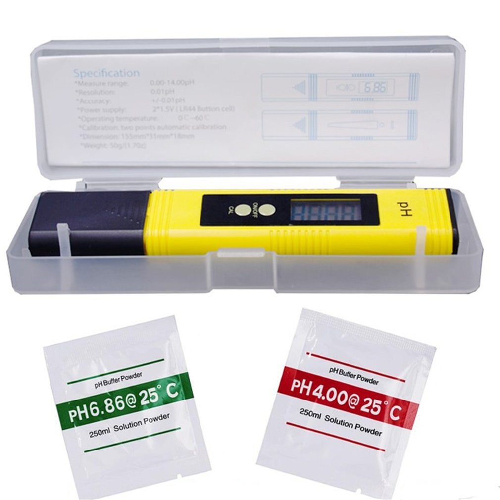 0.01 Digital PH Meter Tester Pocket Size PH Tester Large LCD Display / for Water , Food, Aquarium, Pool Hydroponics /