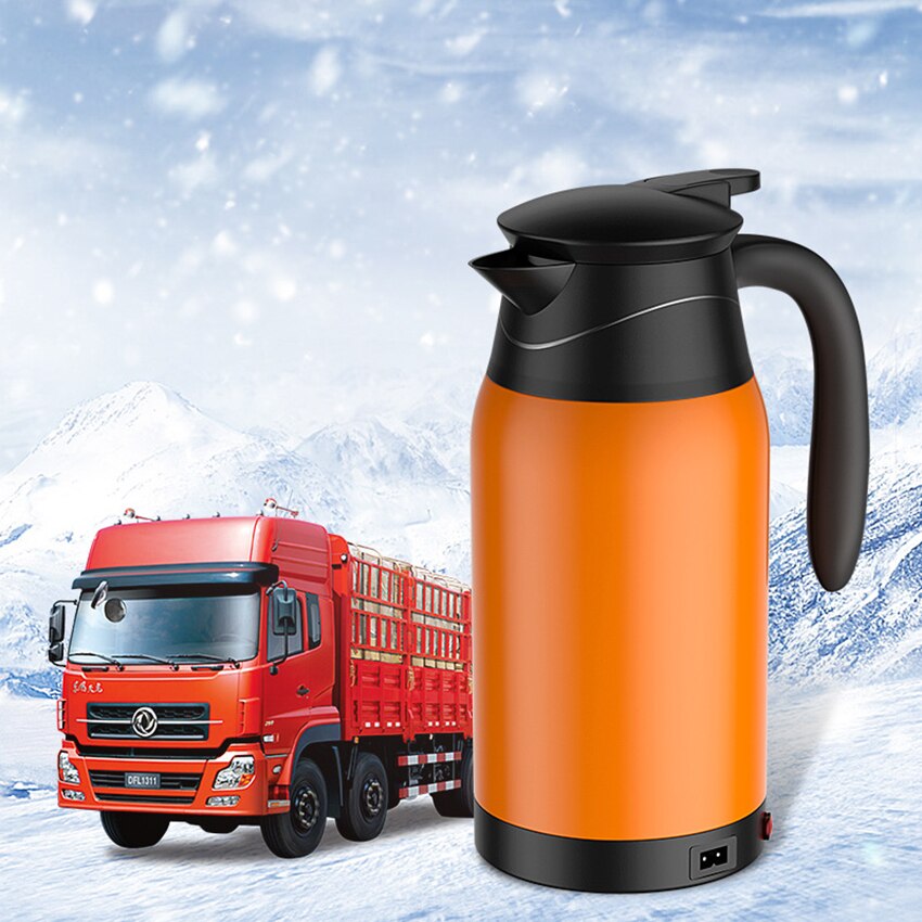 Gourde chauffe-eau électrique en acier inoxydable, 12/24V, 1000ml, pour le thé, le café, pour les voyages, la voiture ou le camion