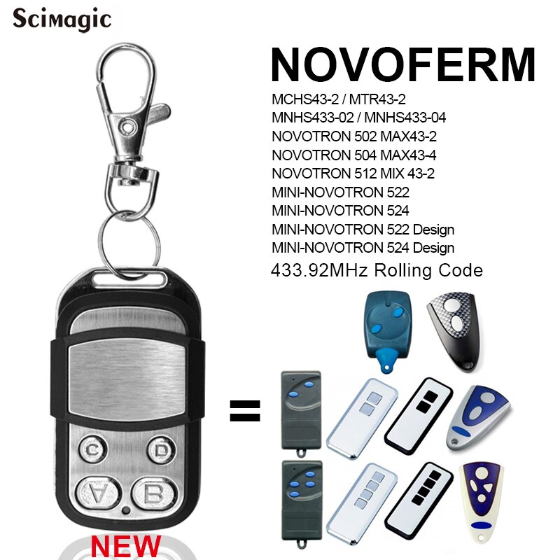 100% For Myhouse Mhouse TX3 TX4 GTX4 MOOVO MT4 MT4V MT4G Garage Door Remote Control Gate Opener 433.92MHz