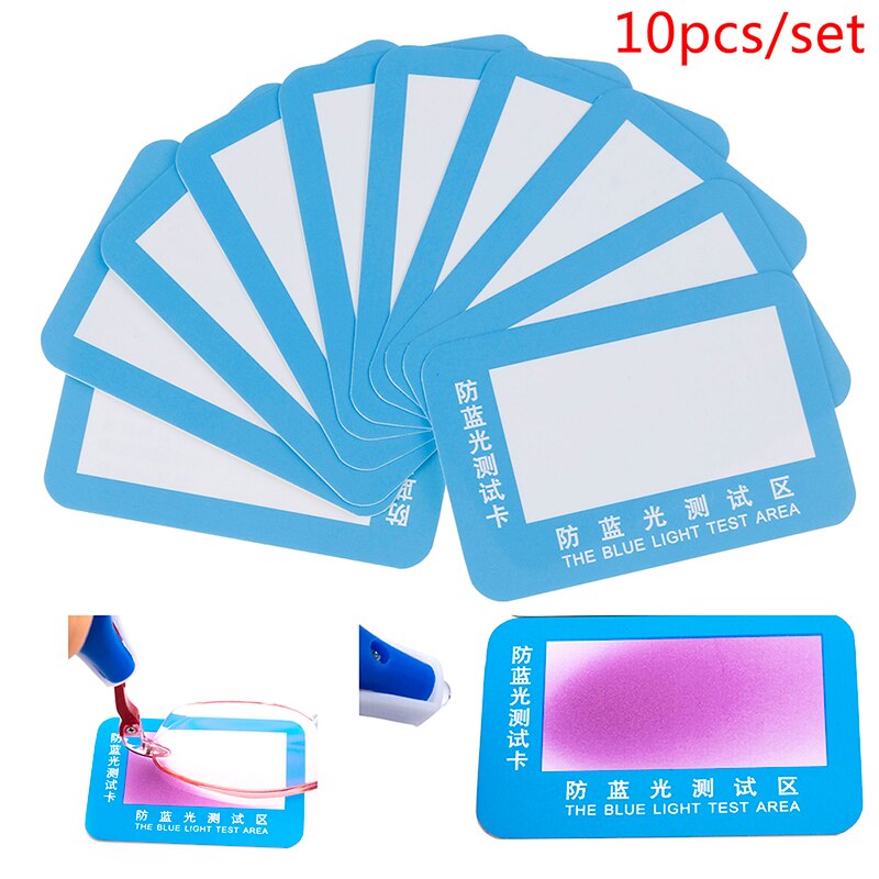 10pc PVC Anti-Blue Light Test Card Test Light Glasses UV Test Accessories Card Blue Light Detection Card Generator Card And Temp