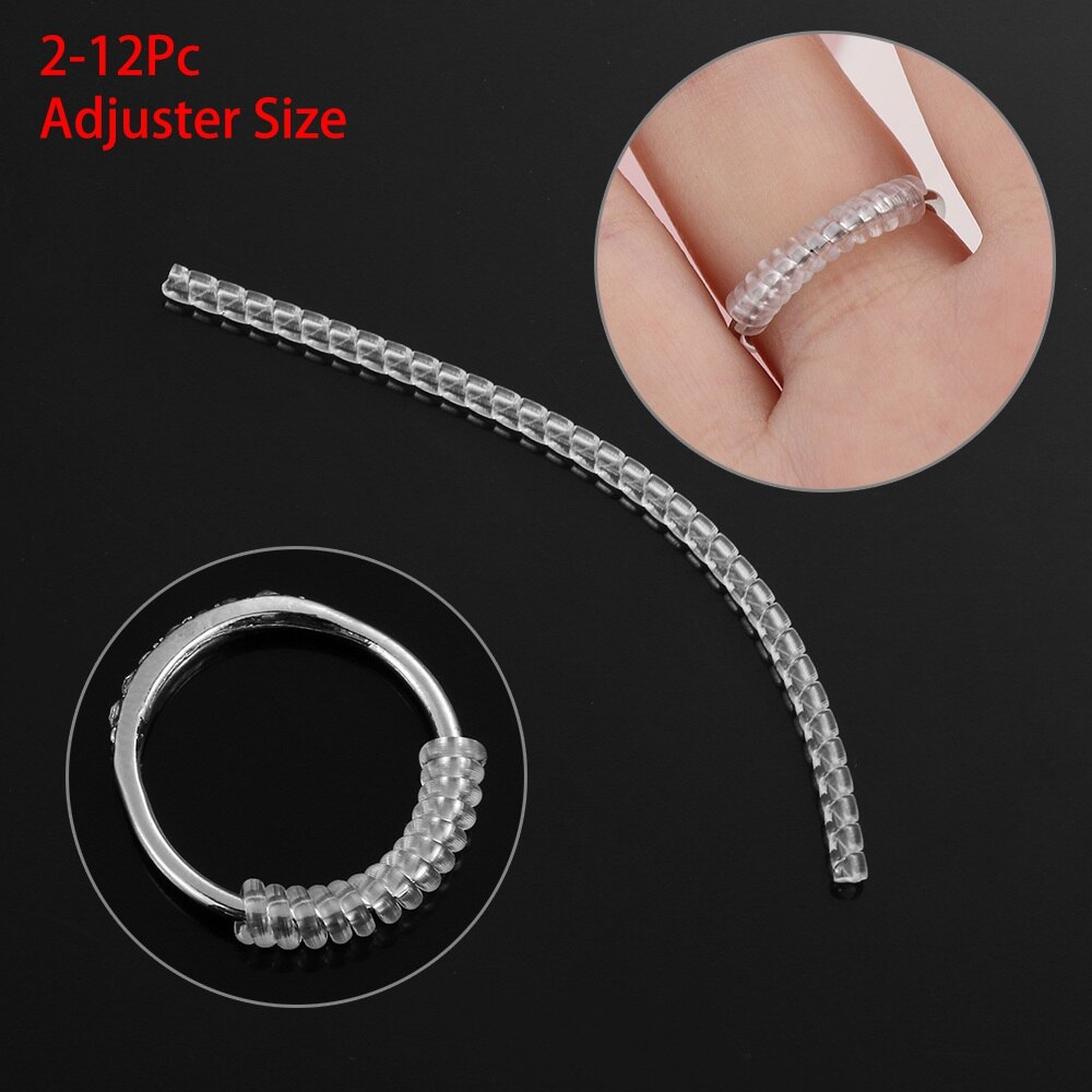 1/5/10/12 Pcs Invisible Transparent Spirale Ring Größe Teller Shell Harte Schutz Spanner Minderer Größenänderung Werkzeuge Schmuck teile: 2-12pcs