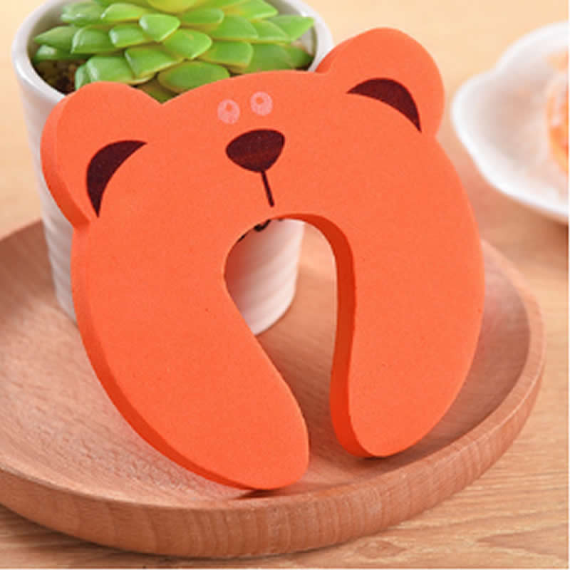 Armário fechaduras correias proteção segurança do bebê bonito animal cartão de segurança porta criança crianças proteção das crianças móveis para casa: 1 PC Orange bear