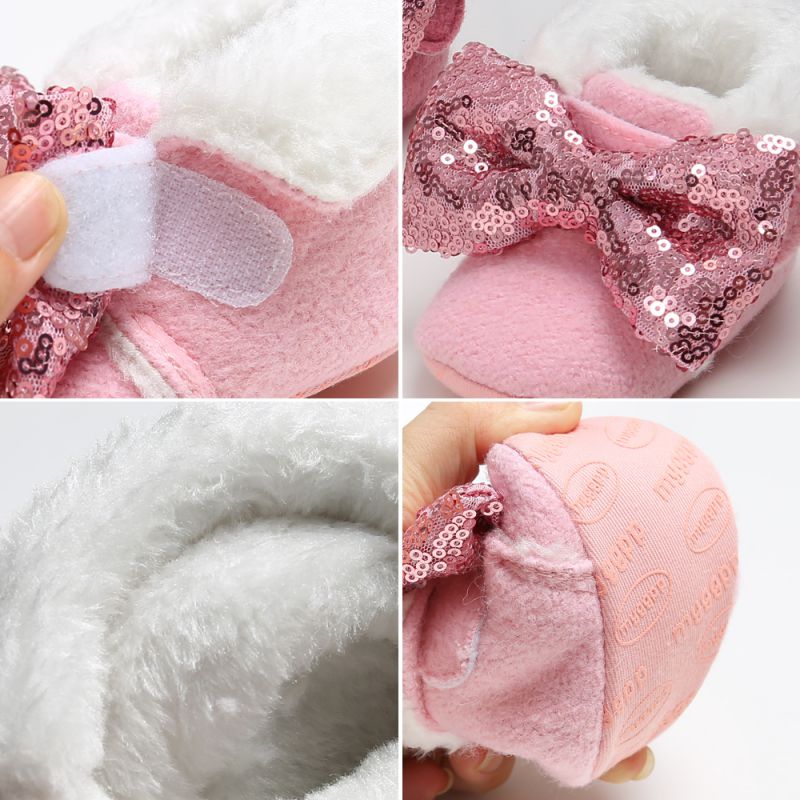 Botas para bebé recién nacido, botas para niño niña, zapatos de cuna, zapatos cálidos de invierno para la nieve, Princesa, con diadema, 2 uds.
